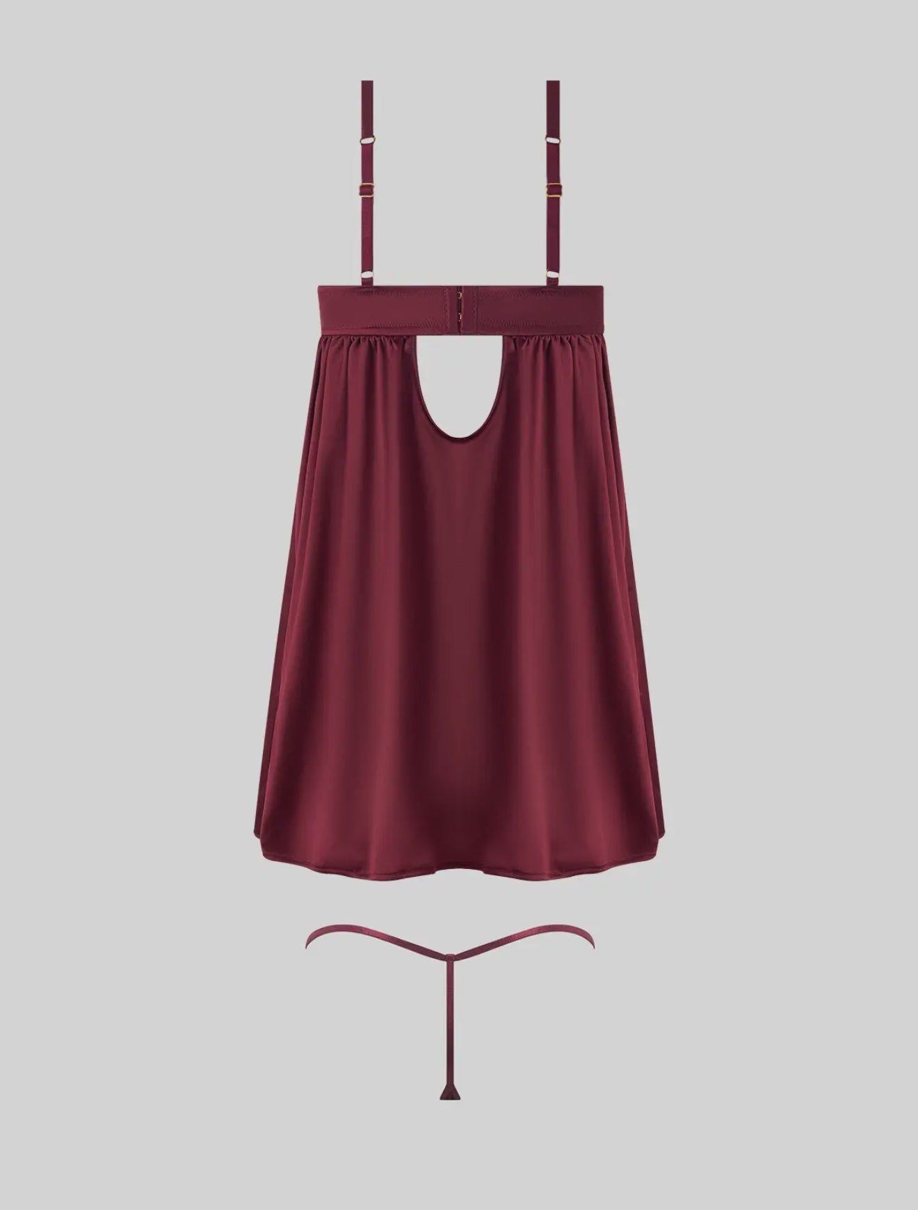 Brina Satin & Mesh Corsetted Babydoll & G-String Set