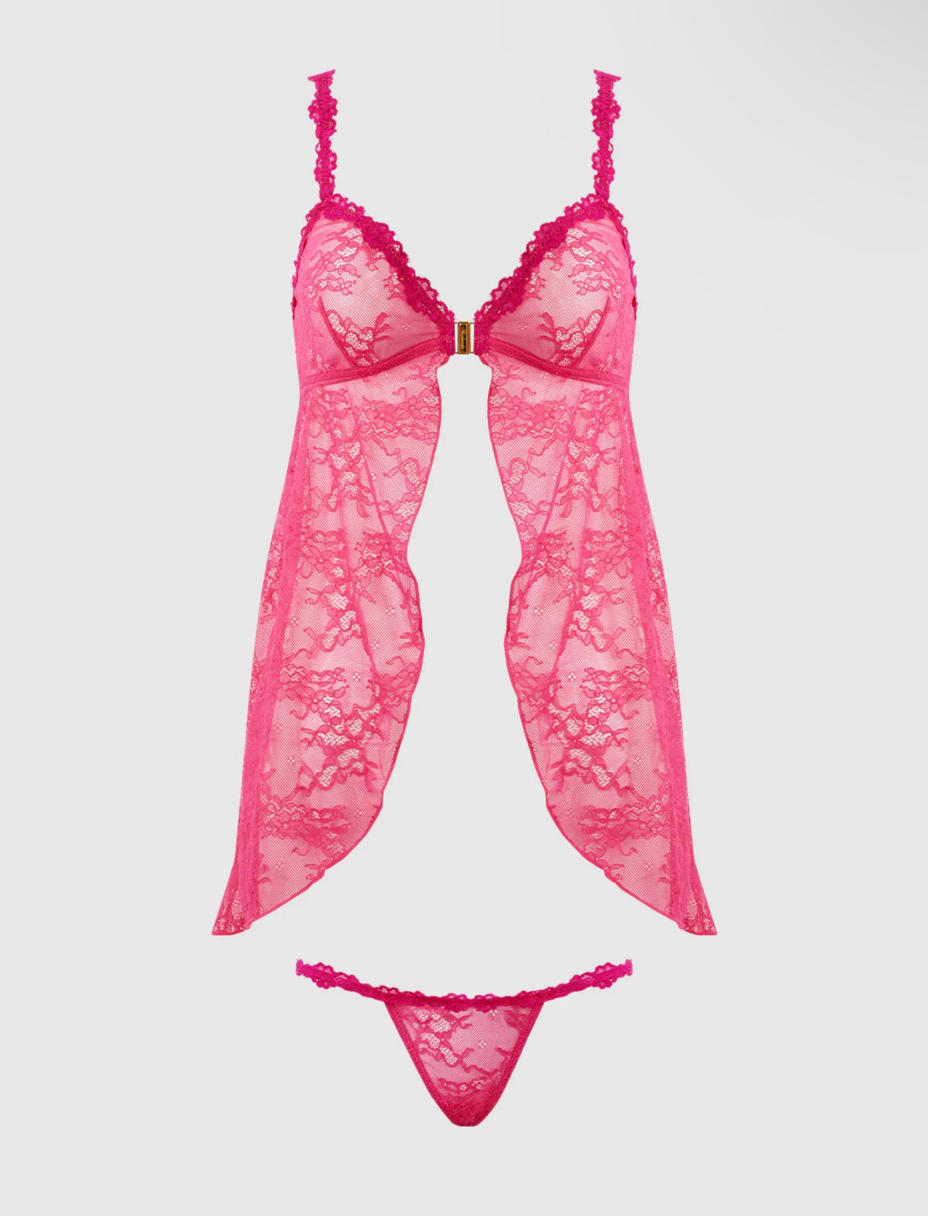 Yasmin Lace Openable Cup Babydoll & G-String Set