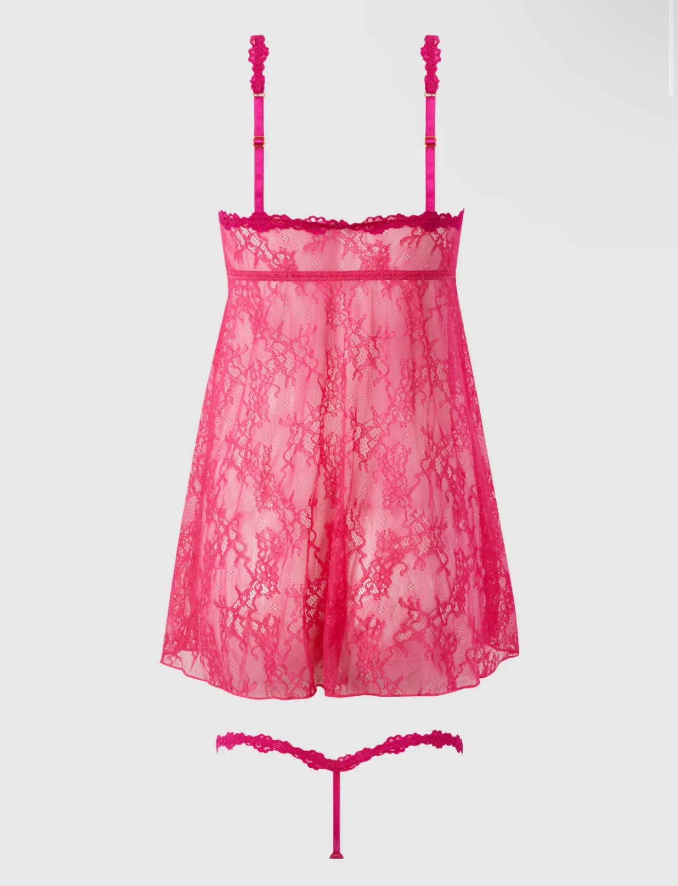 Yasmin Lace Openable Cup Babydoll & G-String Set